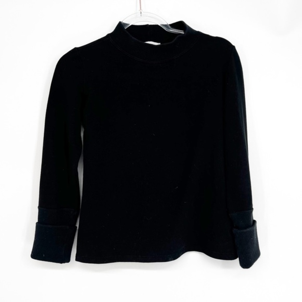 Lobo Mau Black Mock Neck Cuff Sleeve Sweater Size Small